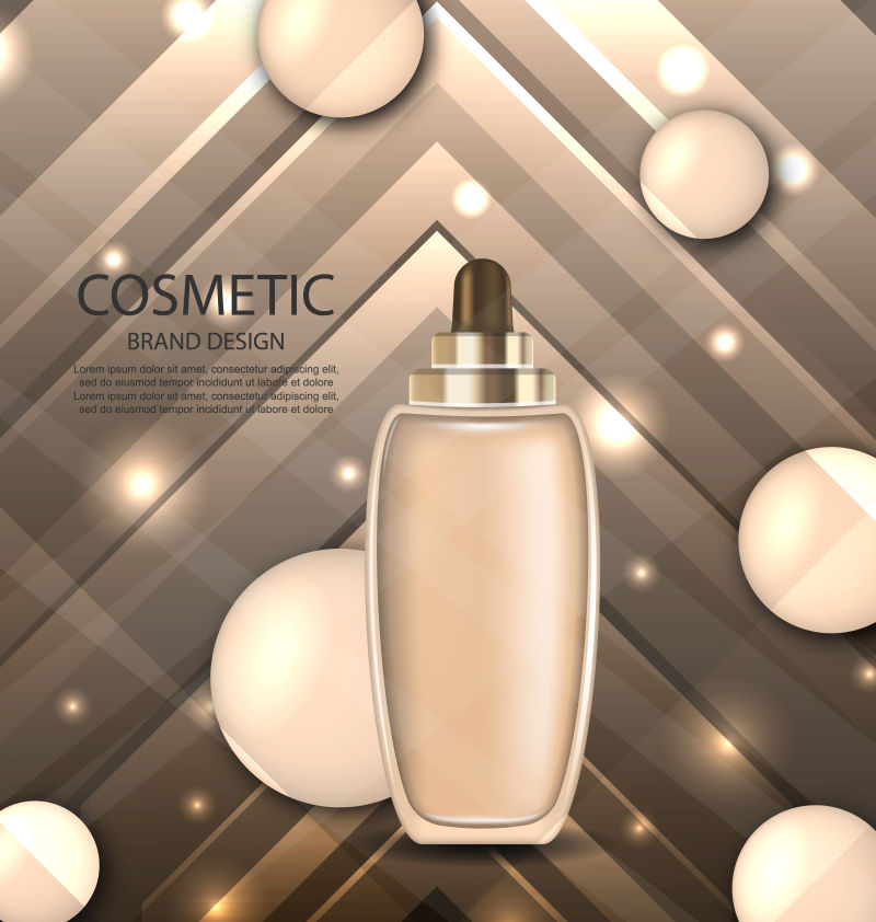 矢量化妆品粉底液海报创意设计