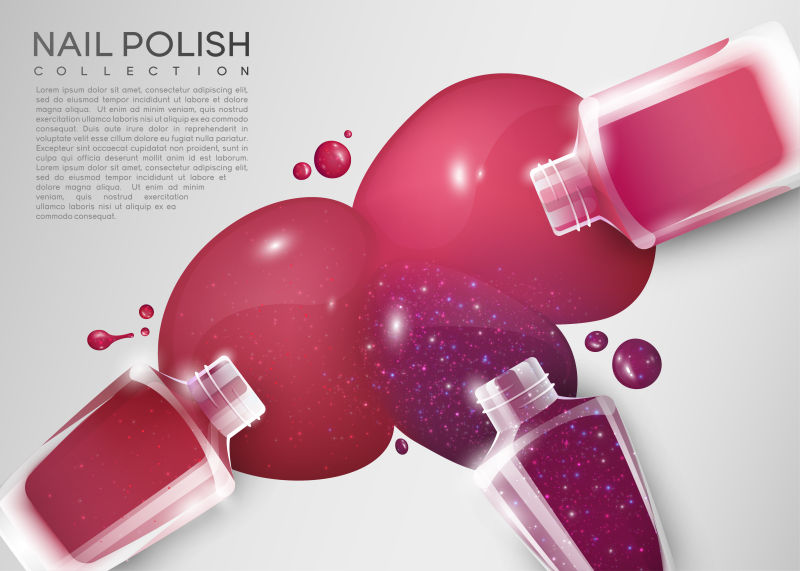 矢量红色指甲油海报设计