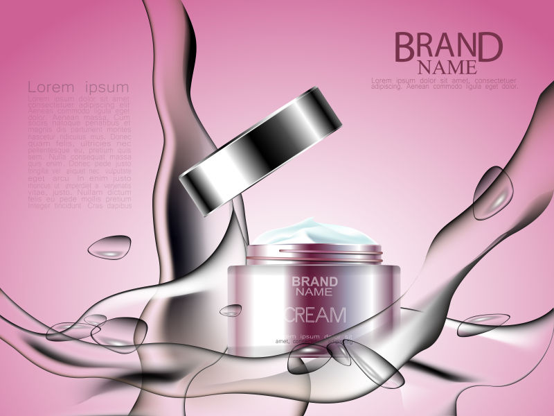 矢量乳液护肤品海报设计