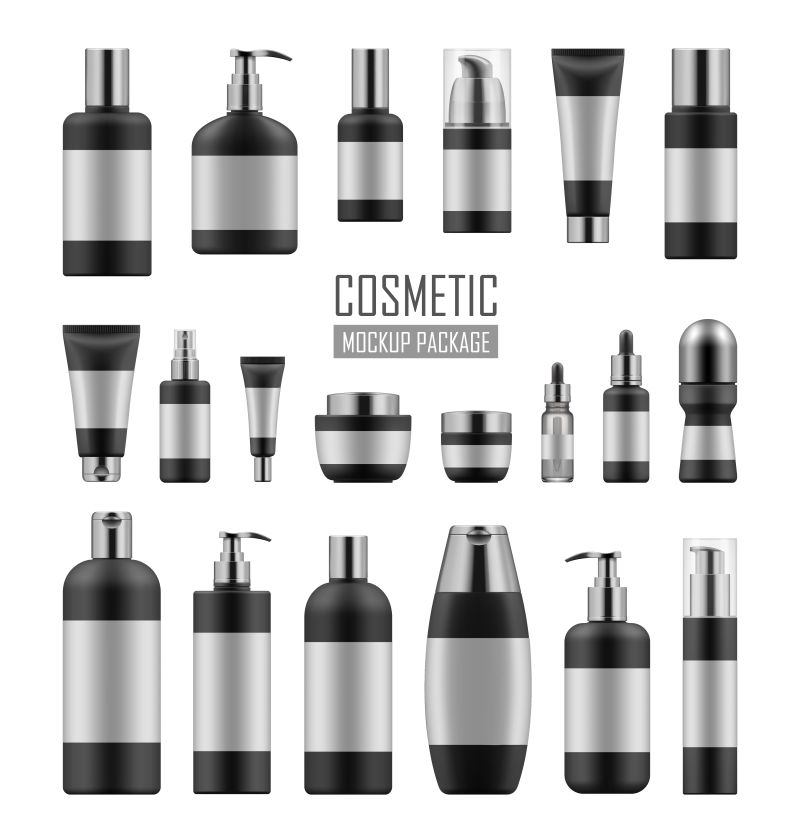 创意矢量化妆瓶的包装设计