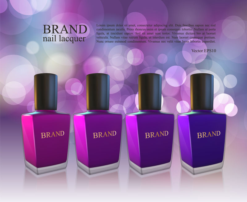 矢量化妆品指甲油的海报设计