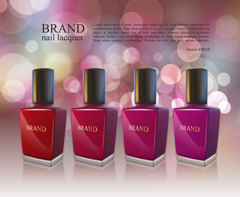 矢量化妆品指甲油海报设计