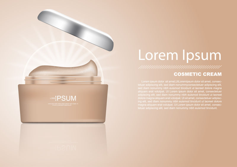 矢量面霜的创意平面海报设计