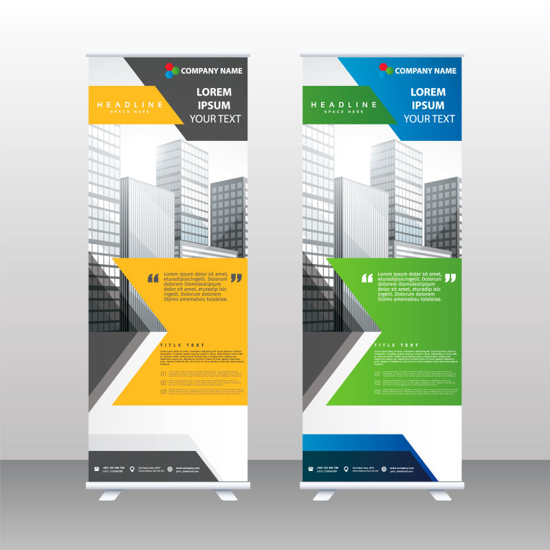 矢量商业竖横幅创意设计