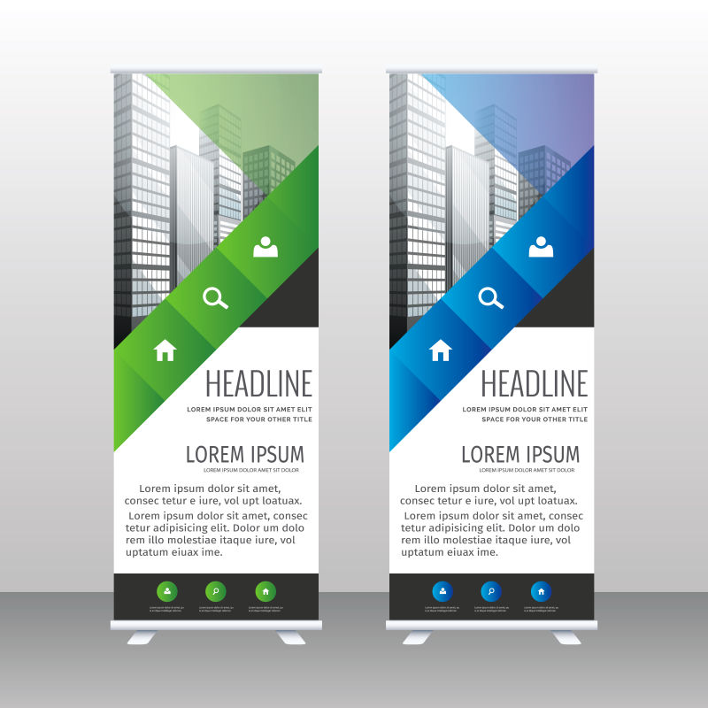 创意矢量现代几何竖横幅设计