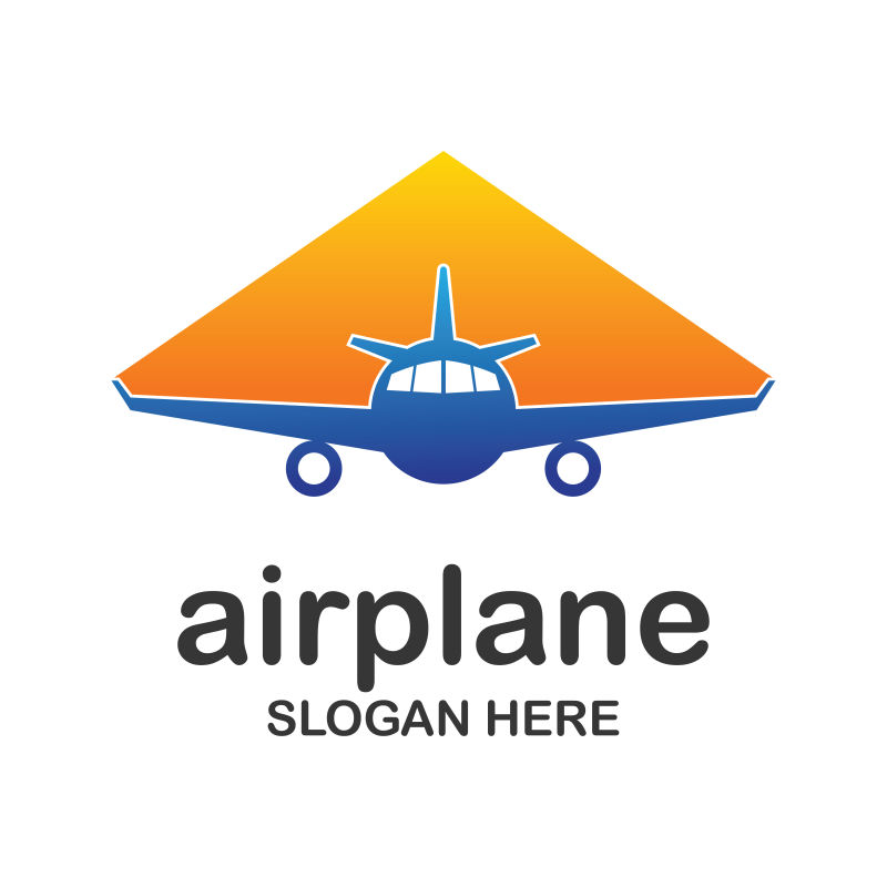 矢量现代风格的飞机标志