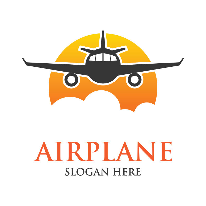 矢量飞行中的飞机正面标志设计