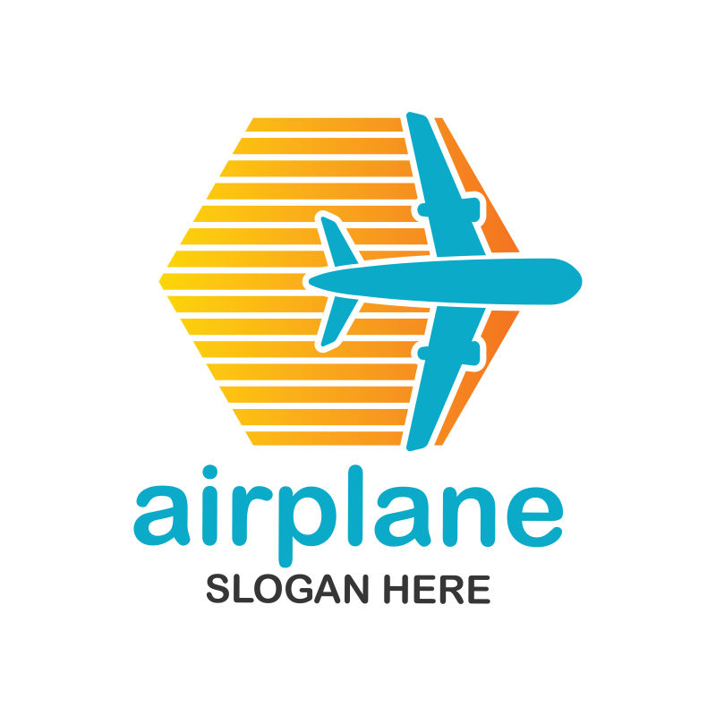 矢量现代飞机标志