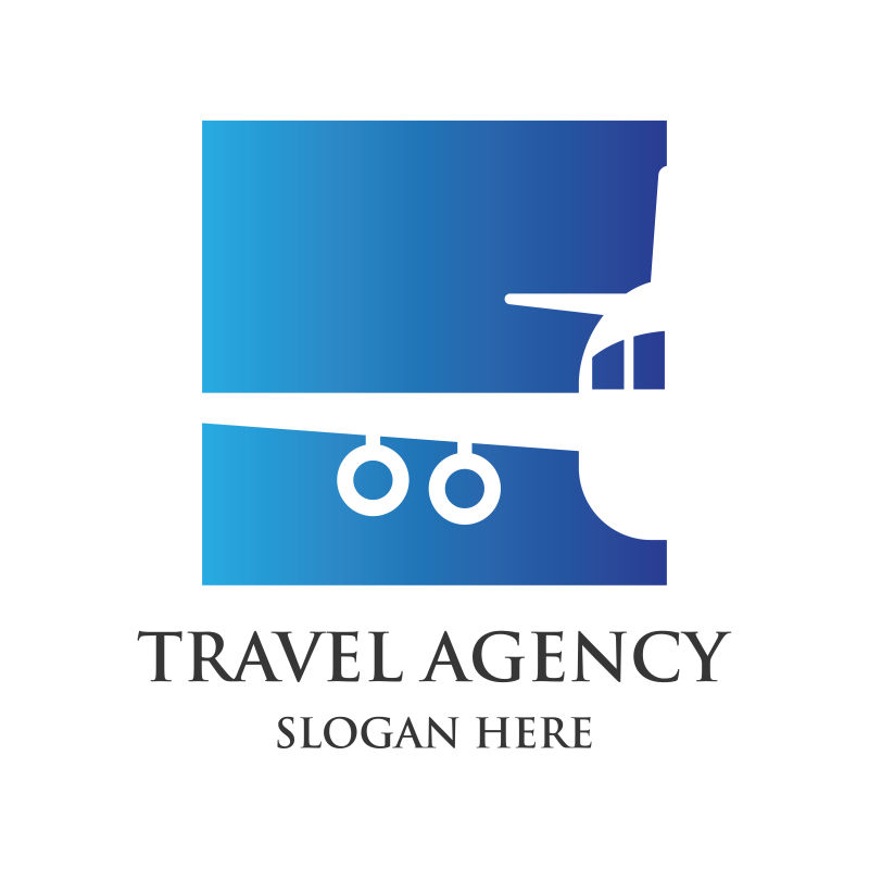 矢量现代风格的飞机标志设计