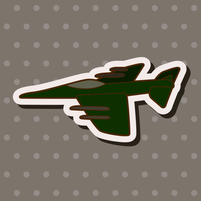 抽象矢量老式战斗机图标设计