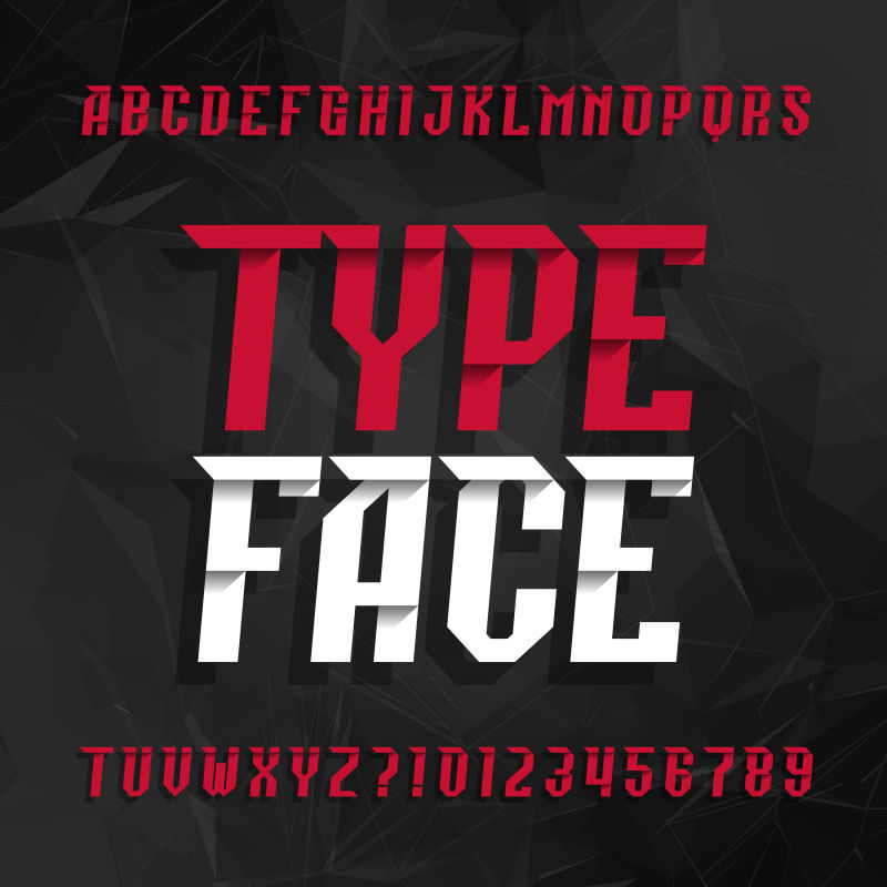 抽象矢量现代纸艺风格的字体设计