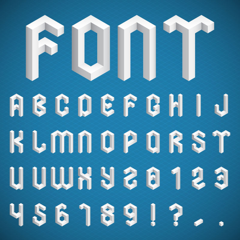 抽象矢量立体风格的字体设计