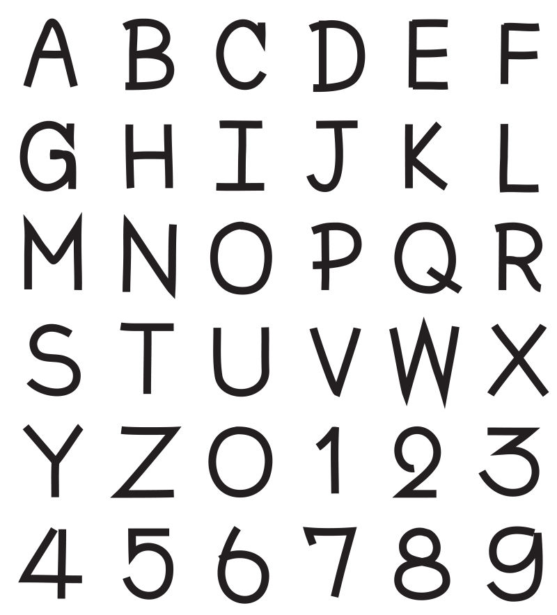 创意矢量黑线手绘风格的字体设计