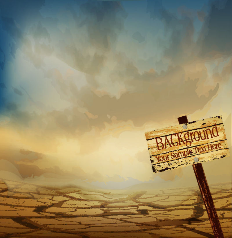 矢量干旱的沙漠