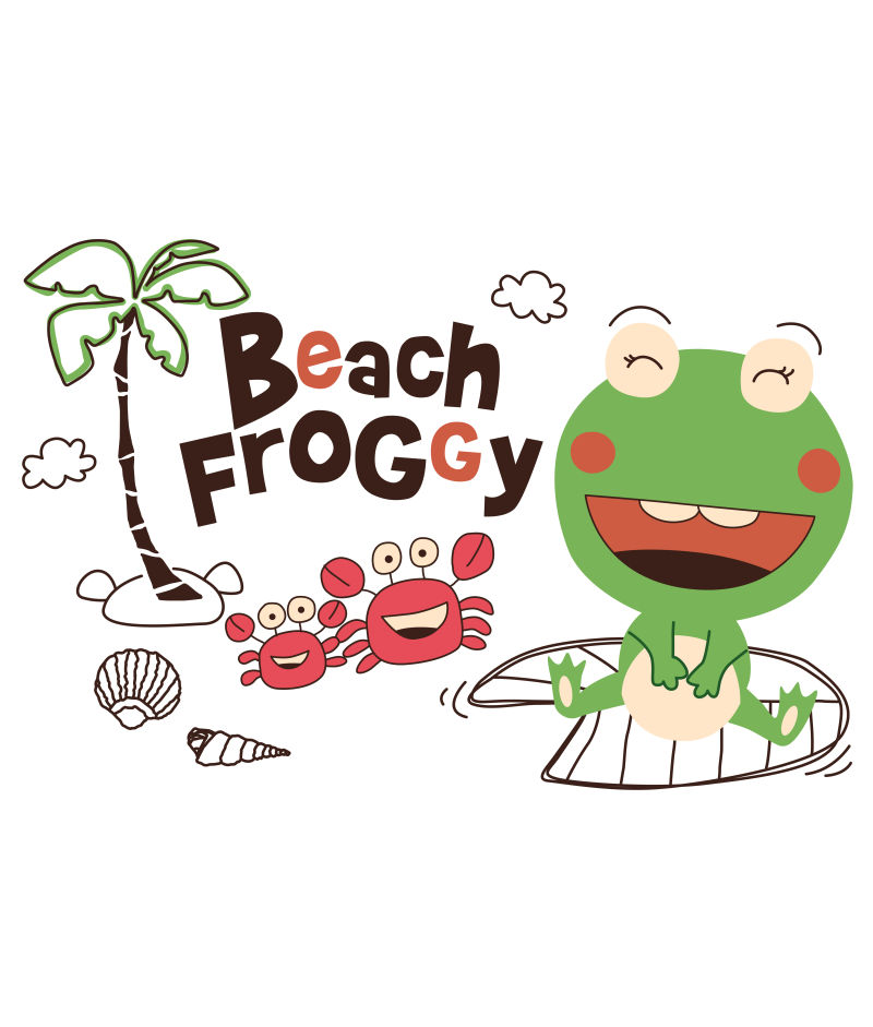 矢量沙滩青蛙