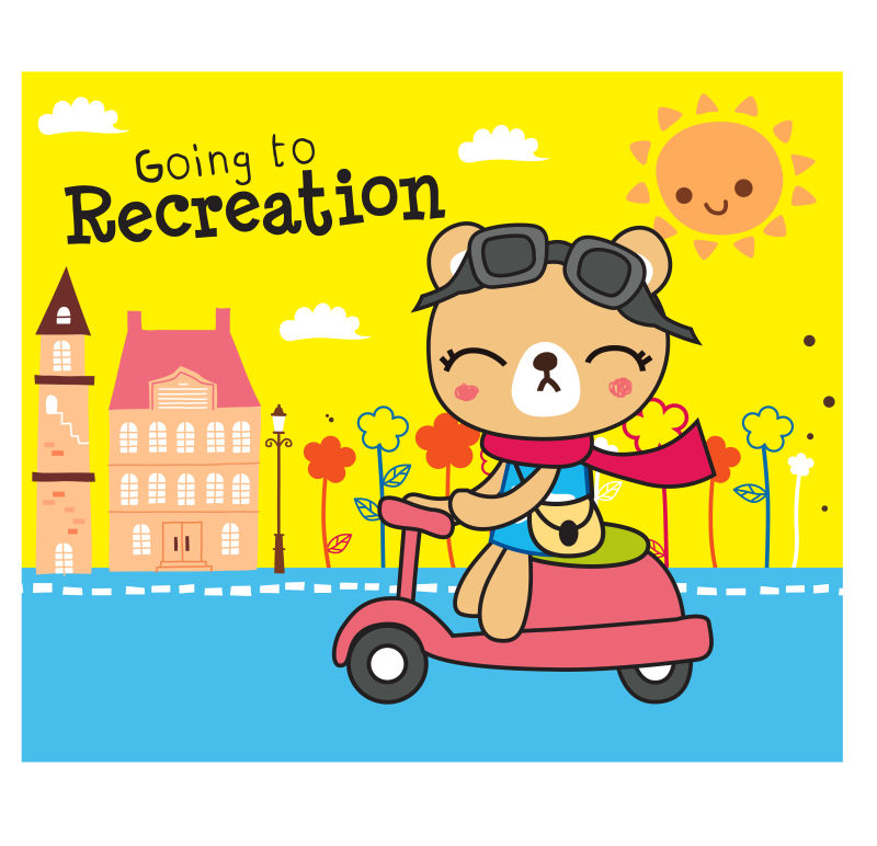 矢量骑电瓶车的女性熊