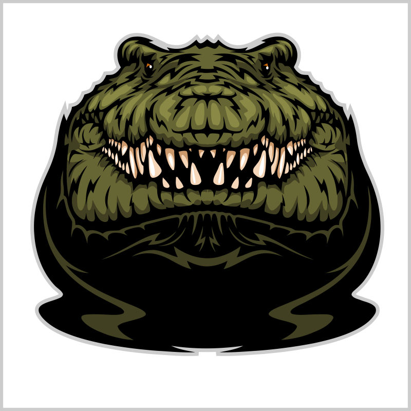 抽象矢量现代鳄鱼的卡通插图