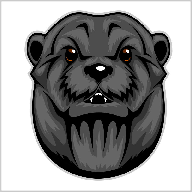 抽象矢量灰色鼬鼠插图