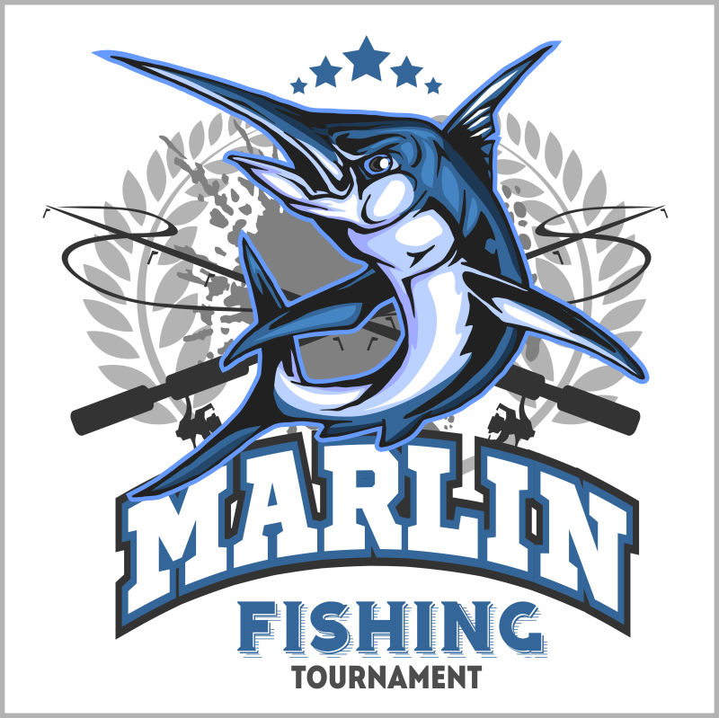 抽象矢量卡通马林鱼插图