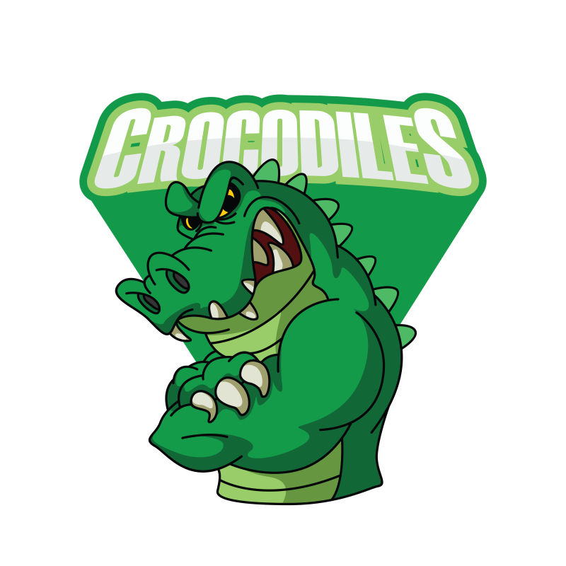 抽象矢量卡通鳄鱼插图