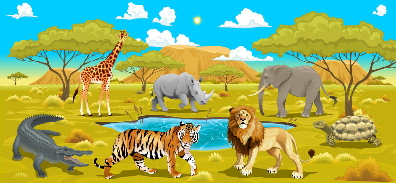 矢量非洲野生动物