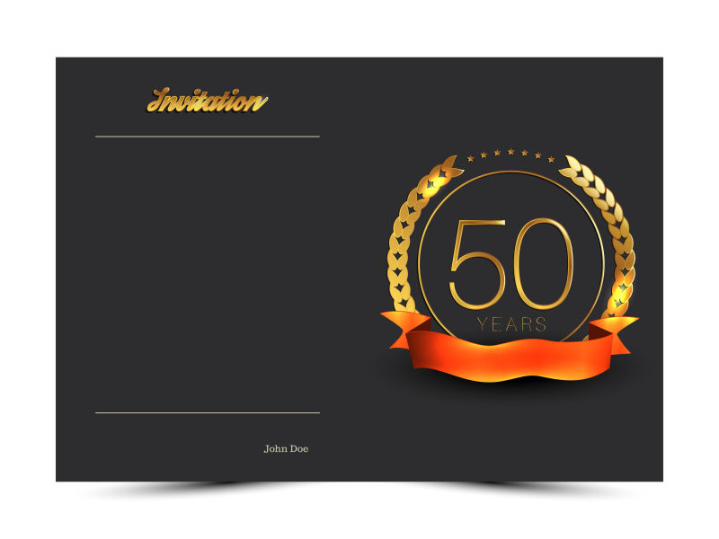 矢量现代50周年纪念贺卡设计