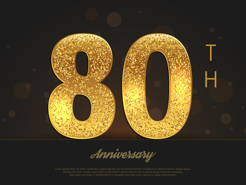 抽象矢量80周年庆设计