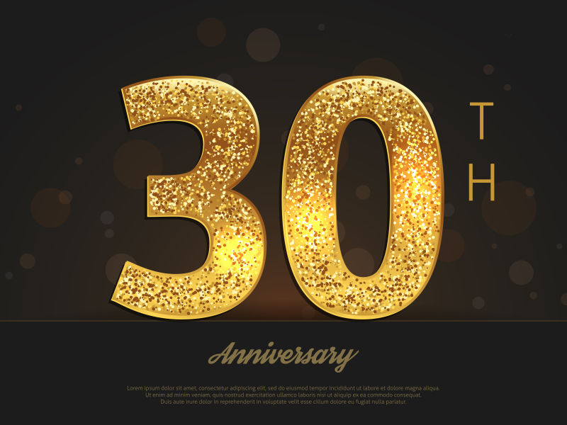 创意矢量金色30周年庆设计
