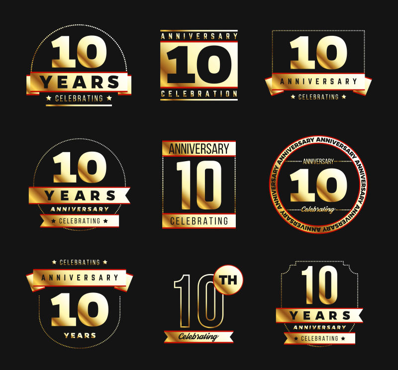 抽象矢量10周年纪念徽章