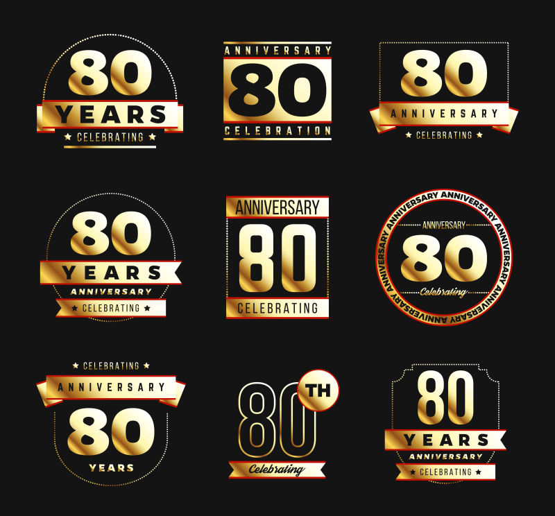 矢量抽象80周年纪念徽章