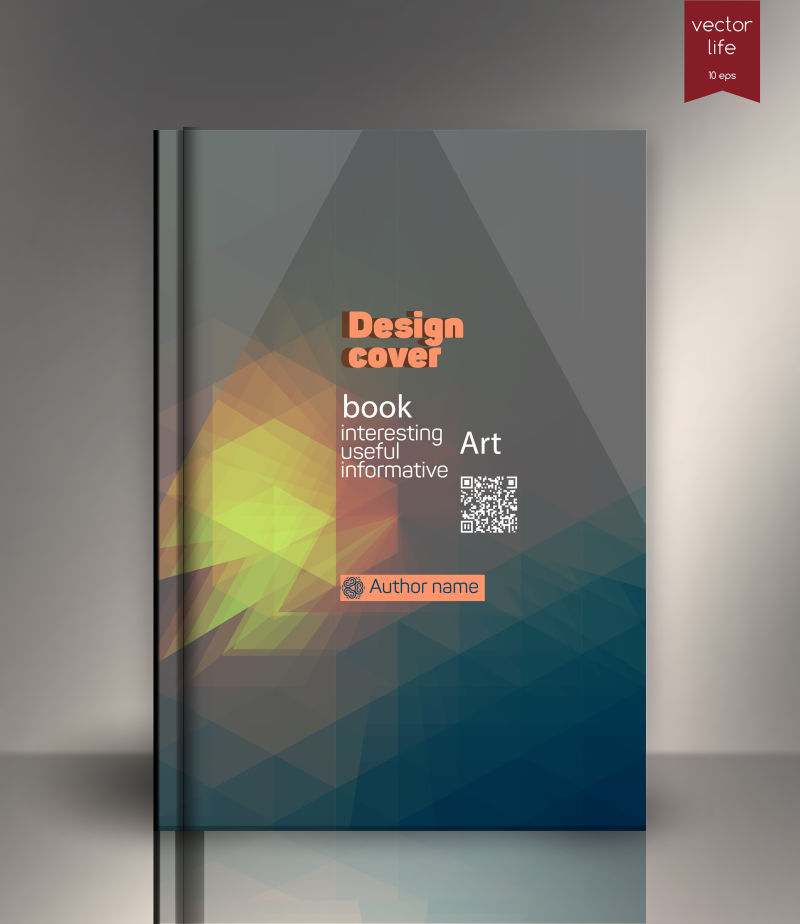 黑色几何图案书籍封面矢量设计