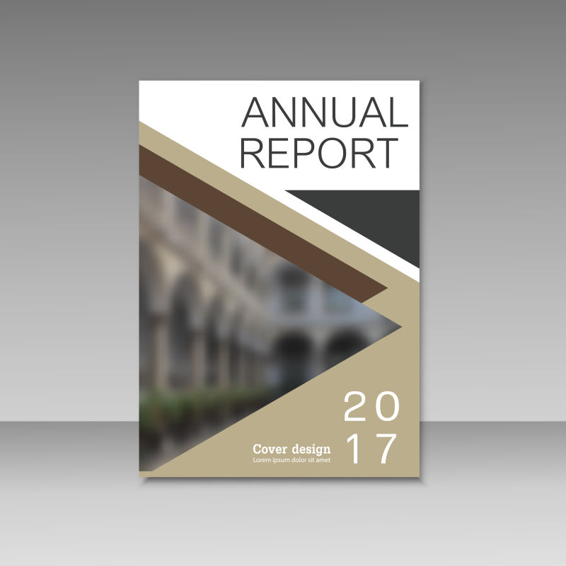 创意矢量棕色年度商业报告设计