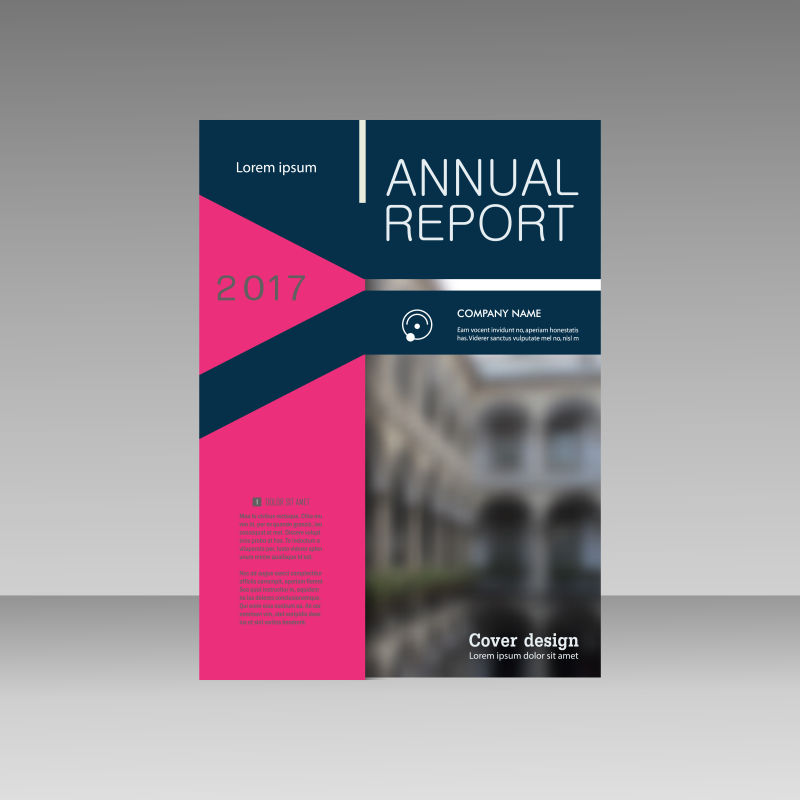 抽象矢量粉色蓝色商业年度报告设计