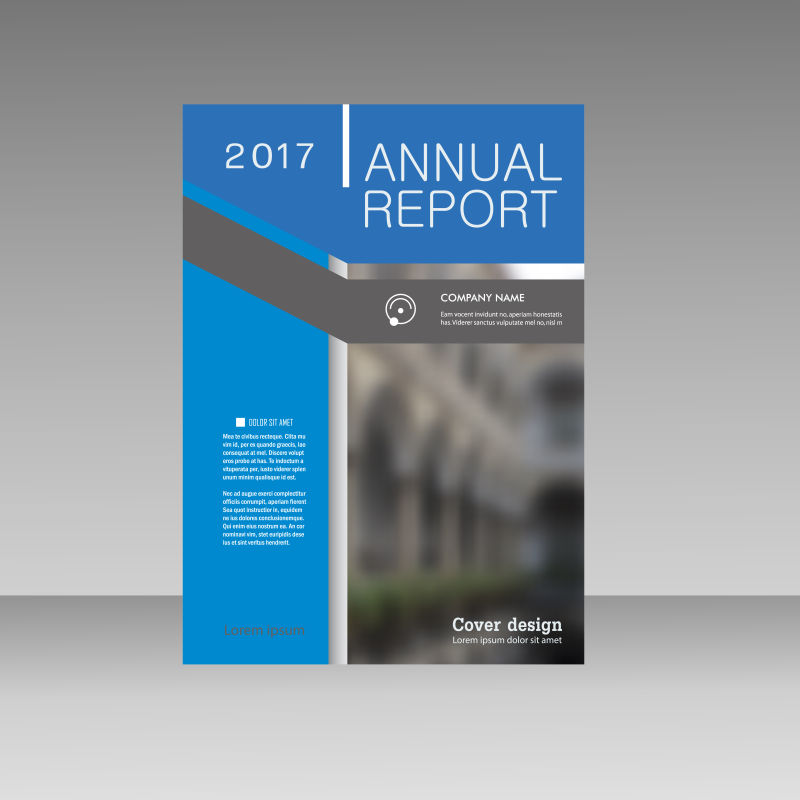 矢量抽象蓝色现代商业年度报告设计