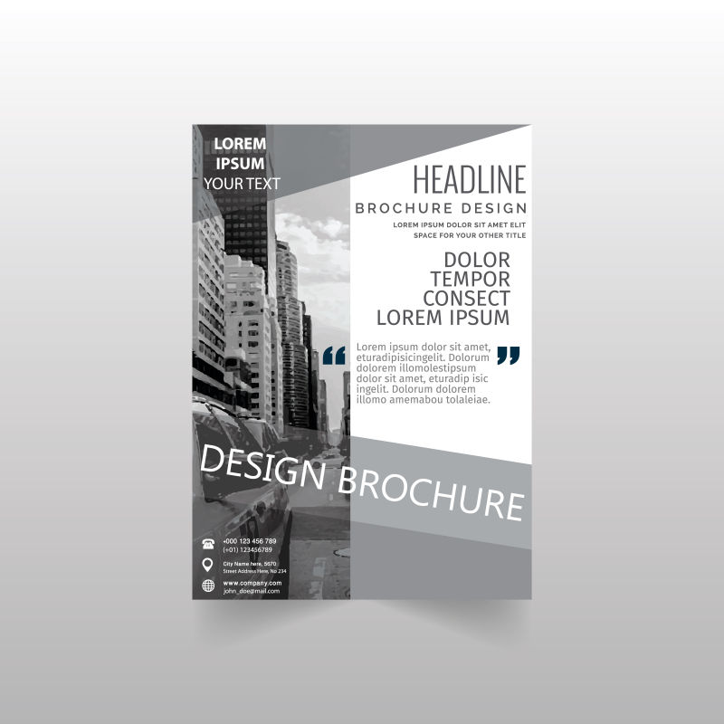 抽象矢量灰色建筑元素商业报告设计
