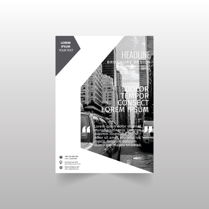 抽象矢量建筑元素的平面年度报告设计