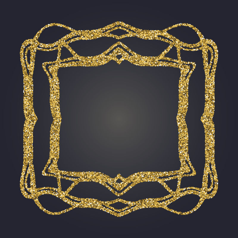 矢量的金色艺术框架设计