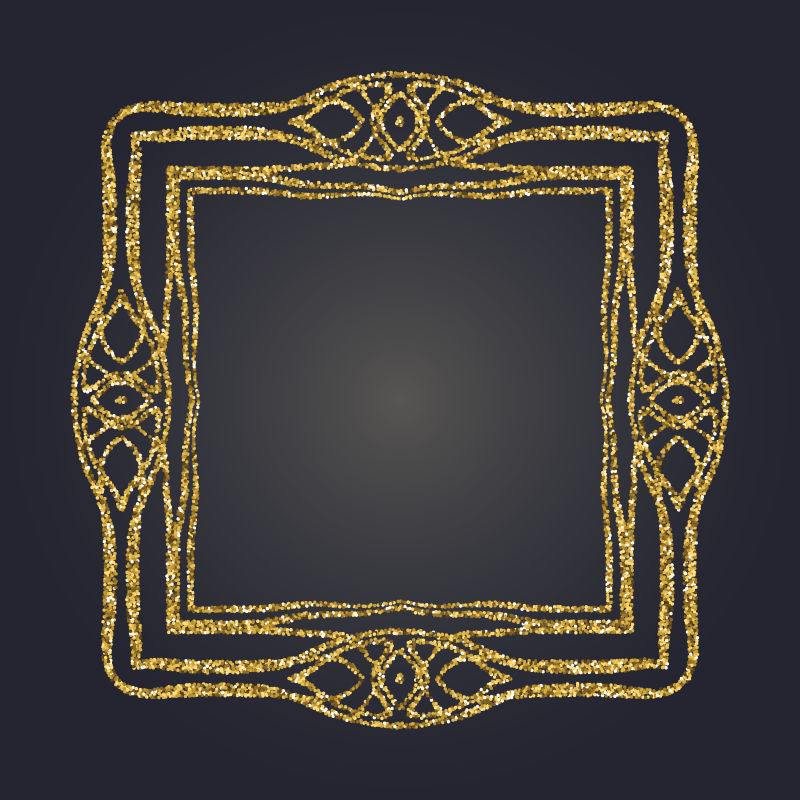 金色矩形边框矢量设计