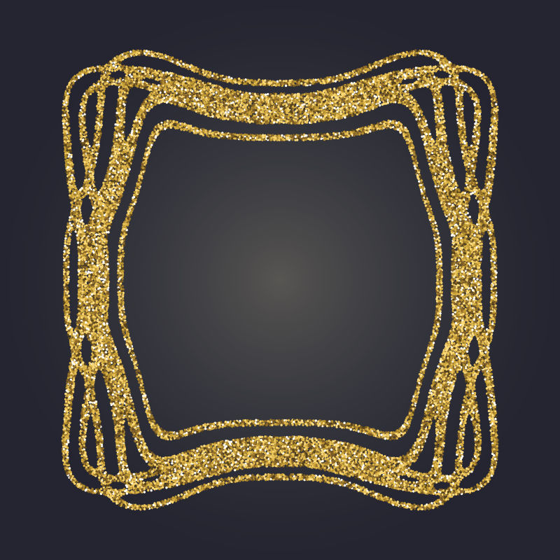 矢量的抽象金色粉末边框