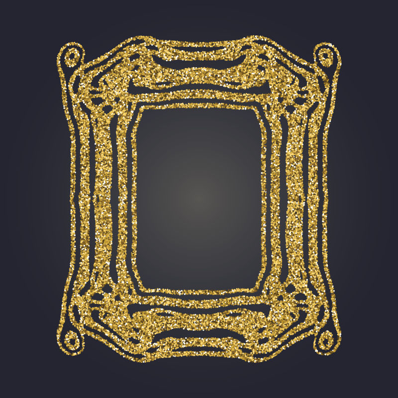 创意的金色粉末框架矢量设计