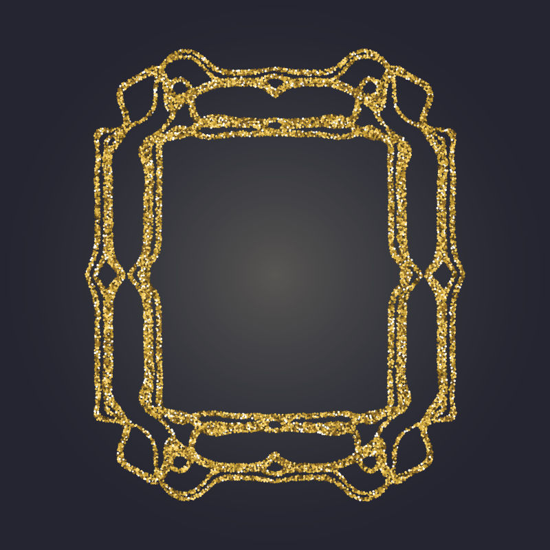 矢量的金色粉末边框插图