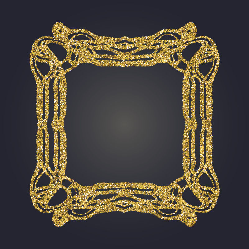 精美的金色粉末框架矢量设计