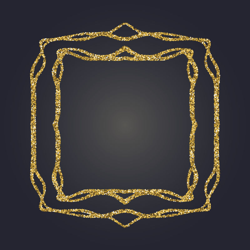 矢量的创意金色粉末边框