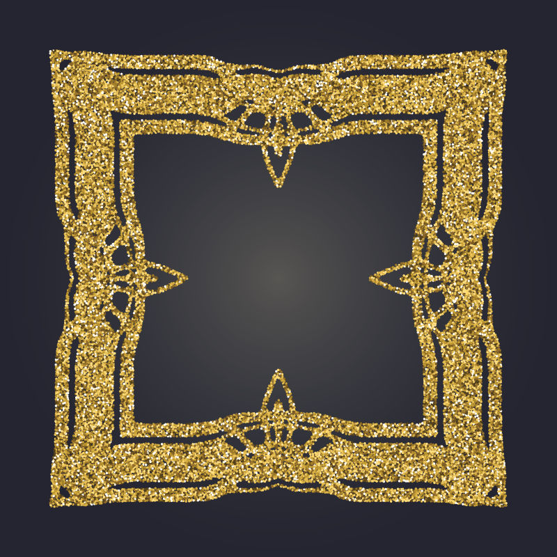 矢量的金色粉末框架插图