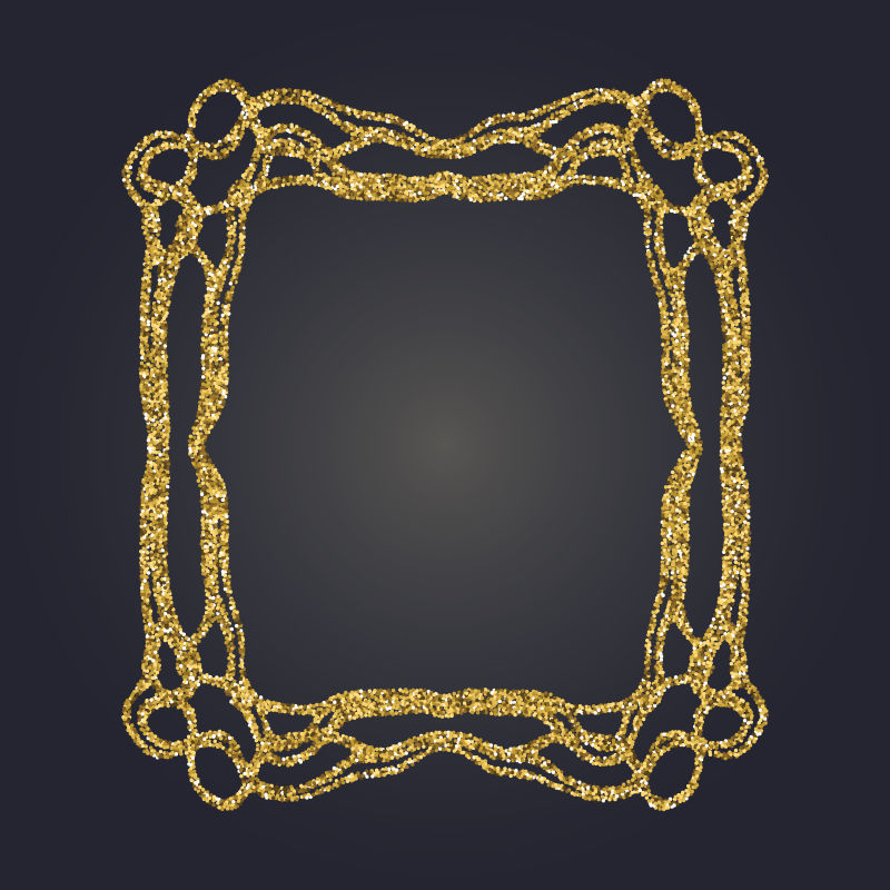 精美的金色粉末边框矢量设计