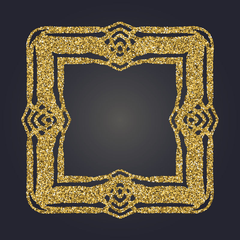 矢量的金色粉末框架