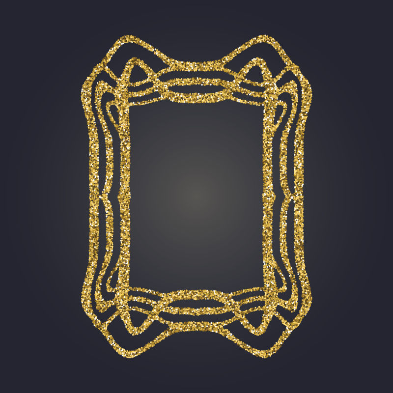 金色的粉末边框矢量插图