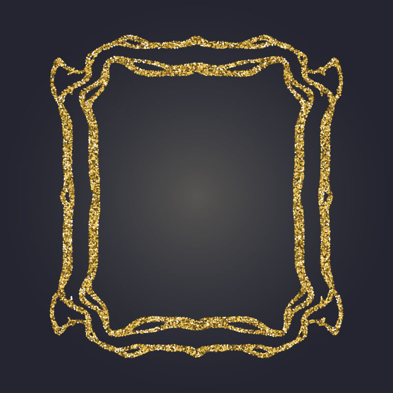 抽象矢量金色装饰艺术边框背景设计