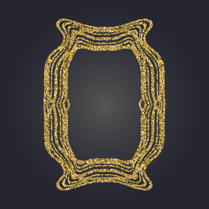 矢量抽象金色装饰设计边框背景