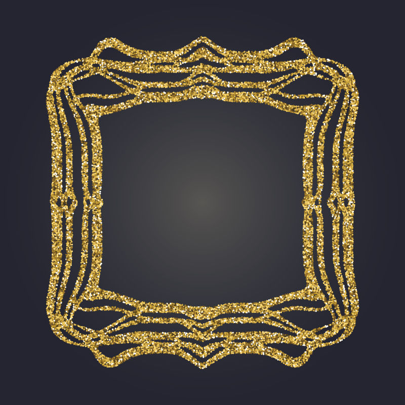 抽象矢量金色闪耀边框设计背景